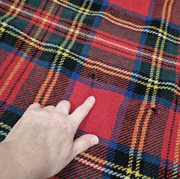 Vintage Tartan 100% Wool Throw Blanket For Crafts - Picture 10 of 17